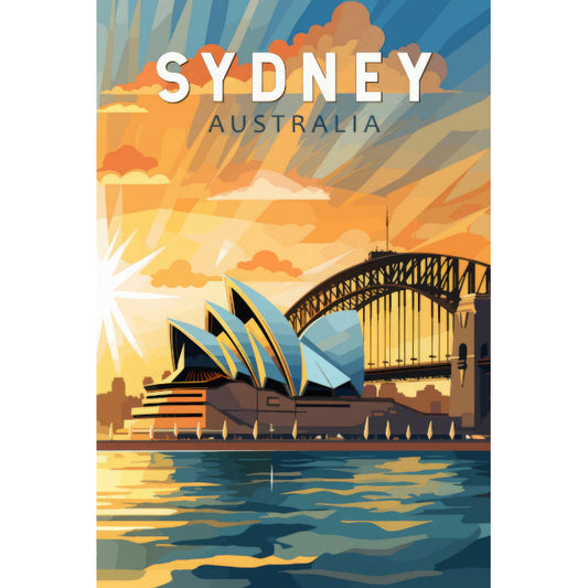 Sydney Sunrise Decorative Photo Frame, Tin Sign, 20x30cm, Multi Colour, Rustic Charm