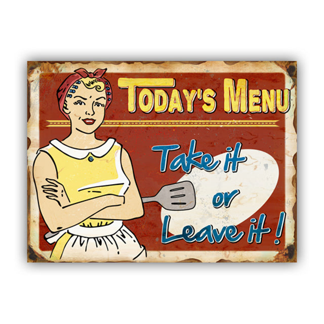 Today's Menu Wall Art - 40cm Rustic Decor