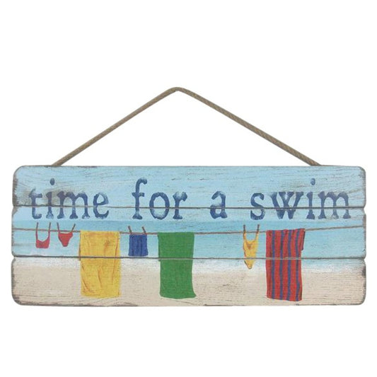 Time For A Swim Wall Art - Rustic Multi-Colored - 50cm