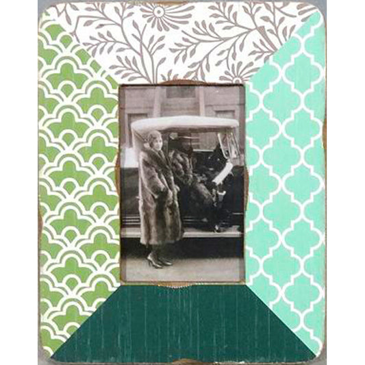 Rustic Single Photo Frame 23cm, MDF Wood, 6x4 Opening, Natural Green Finish