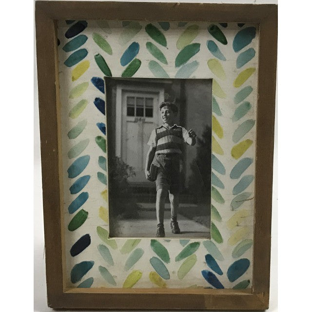 Antique Multi Colour Wooden Photo Frame 6x4 Opening, 26cm Rustic Charm