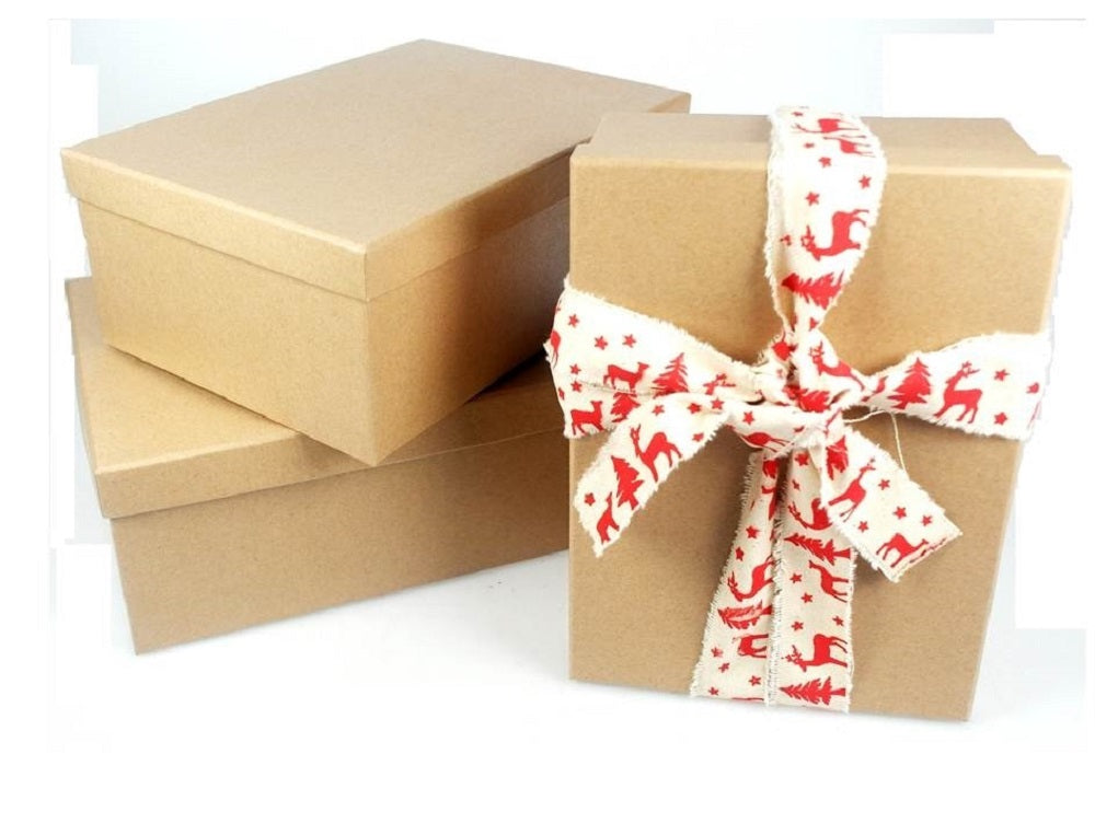 Set 18 Assorted Gift Boxes Natural Brown 43x16cm - SuperSaverAU - view 1