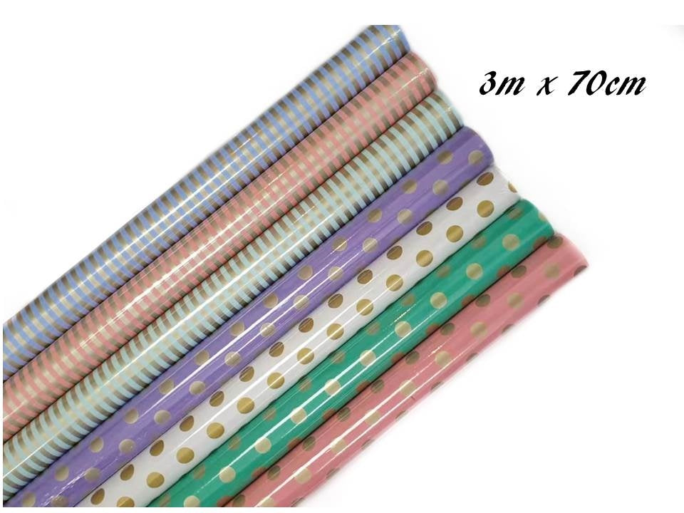 Polka Gift Wrap 50 Rolls 300cm White N Black 60Gsm Premium Quality - SuperSaverAU - view 1