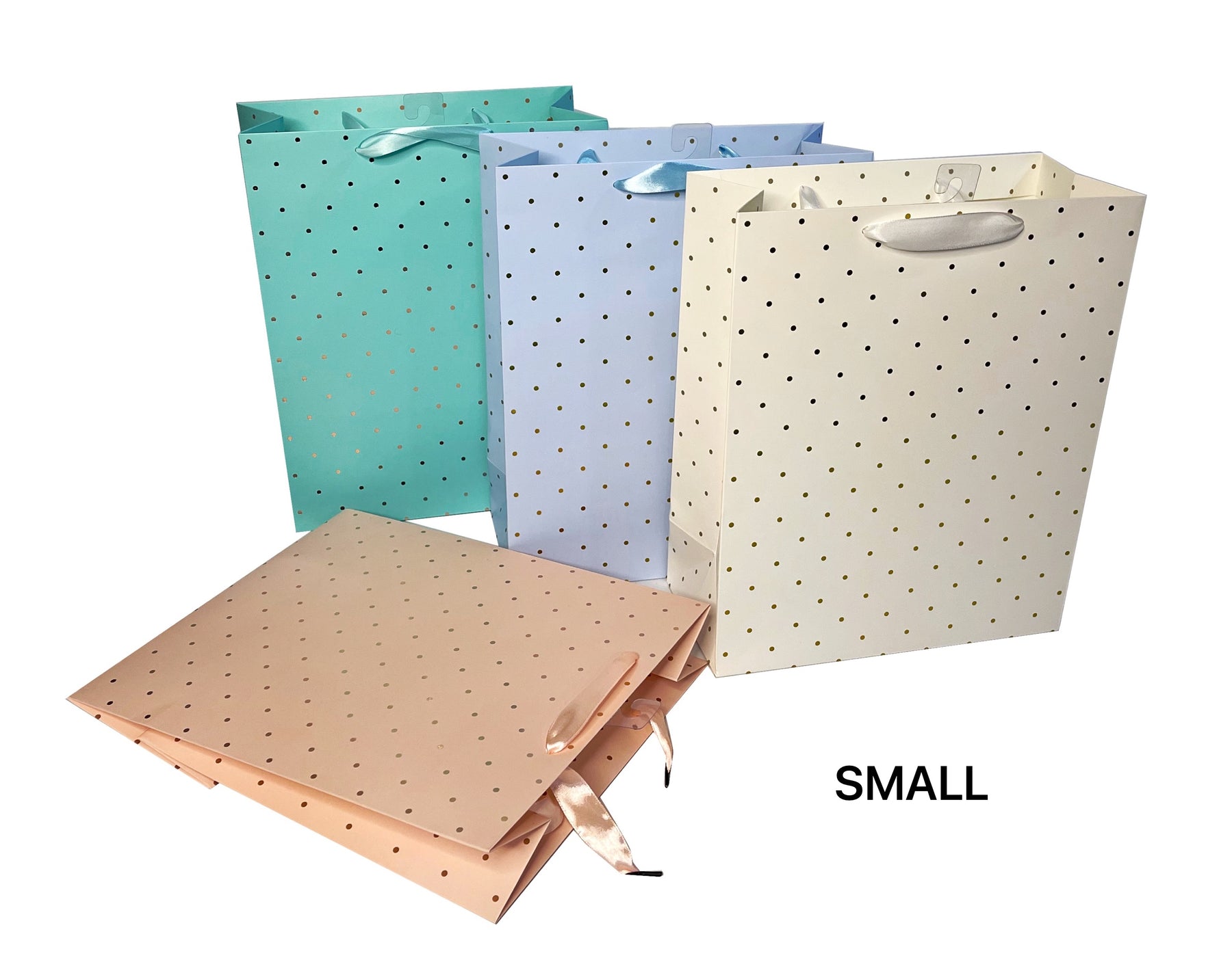 V637 Small Foil Dot Gift Bag 24 Assorted 11x14cm Multi Colour - SuperSaverAU - view 1