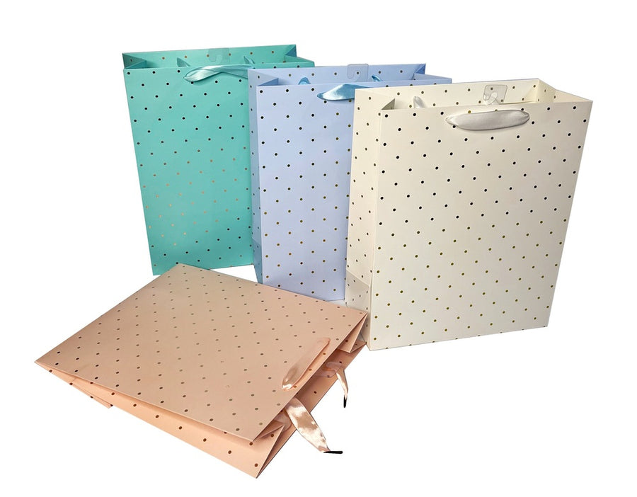 bulk 24 Xlarge Foil Dot Gift Bag Assort 43cm - SuperSaverAU - view 1