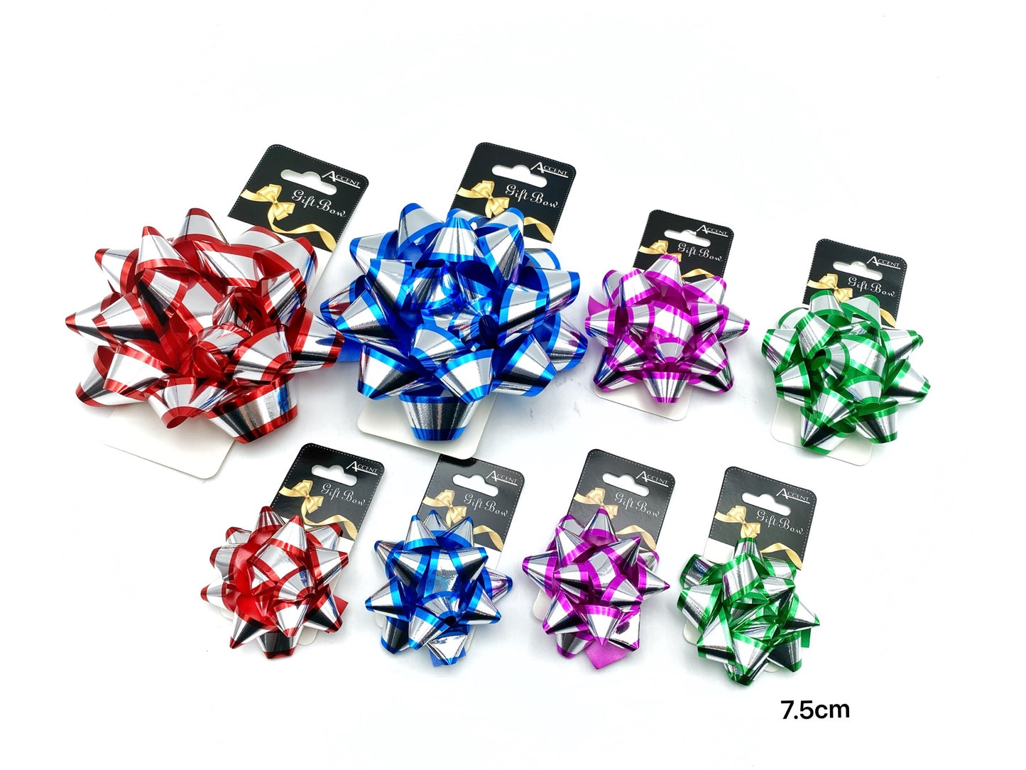 Bulk 24 Assorted 2 Tone Gift Bows 7.5cm
