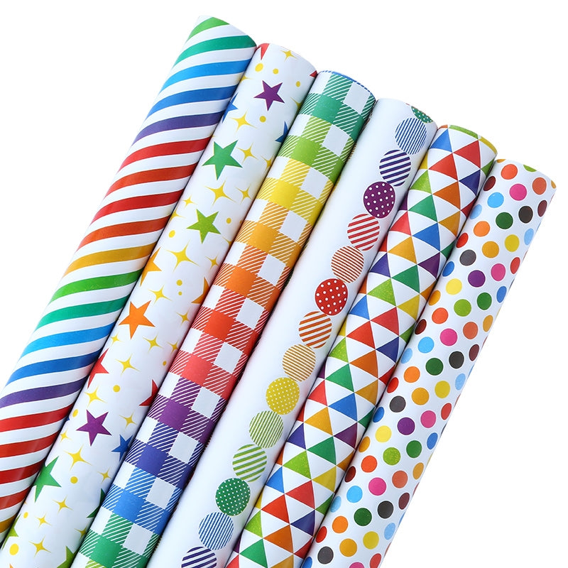 Colourful & Bright Gift Wrap 70cm x 3m - 50 Sheets, Multi Colour - SuperSaverAU - view 1