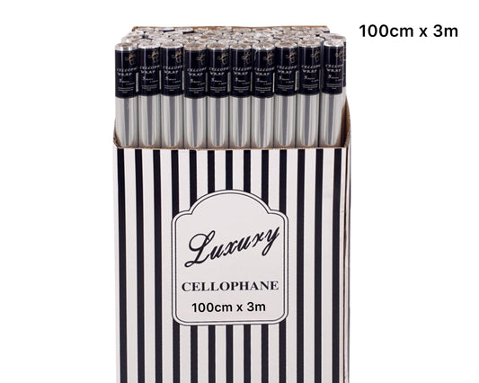 Bulk 50 Clear Cellophane Rolls 100cm x 3m - 38mm Core