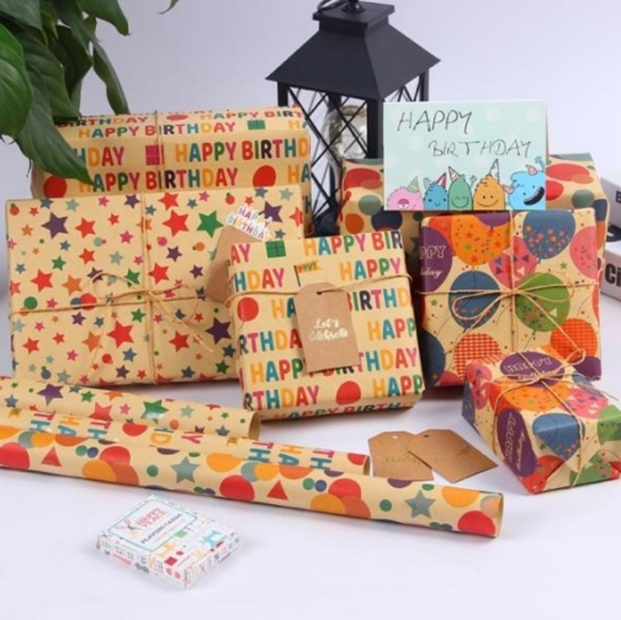Kraft Everyday Designs Gift Wrap 50 Sheets, 300cm, Multi Colour - SuperSaverAU - view 1