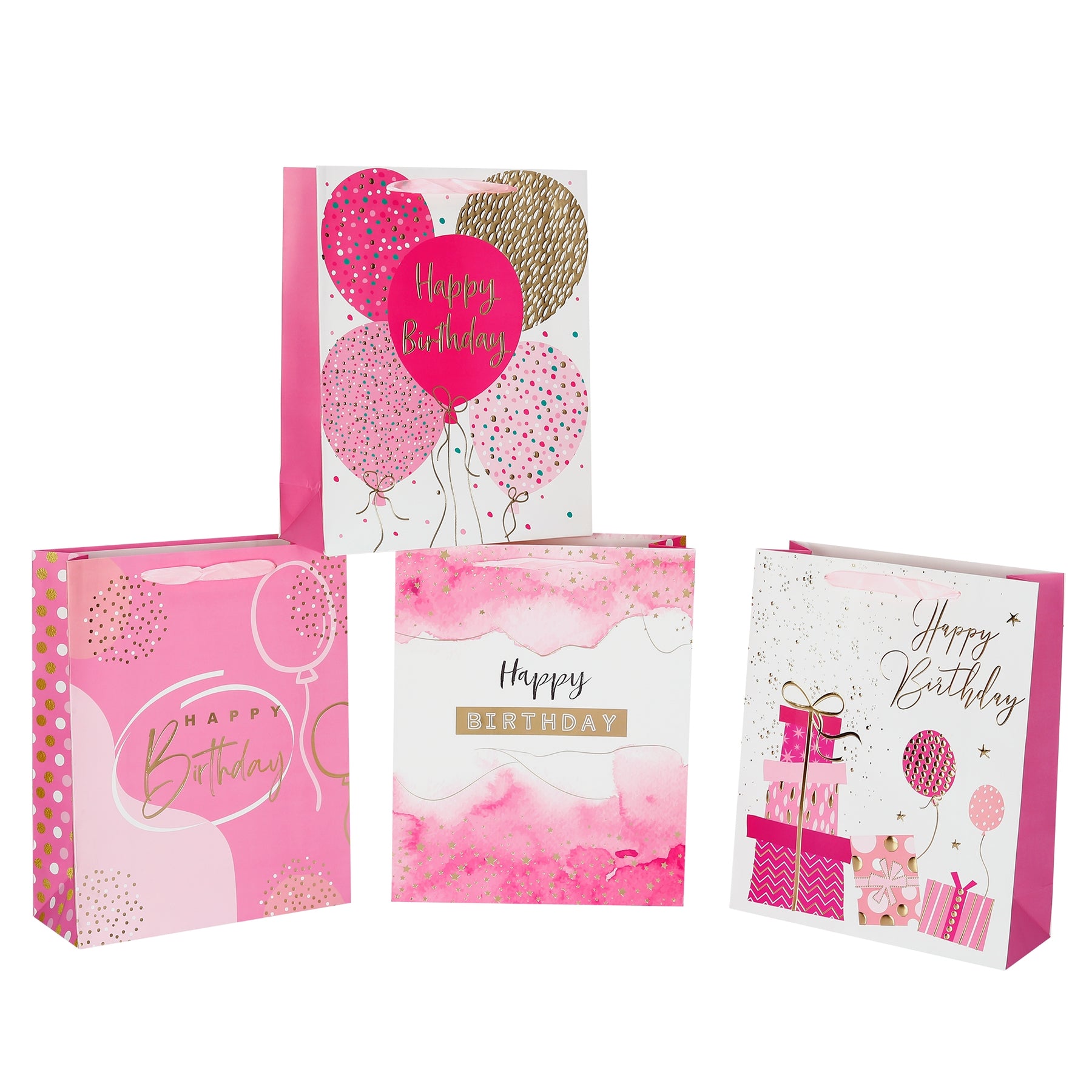 bulk 24 Xlarge Pink Celeberation Gift Bag Assort 42cm - SuperSaverAU - view 1
