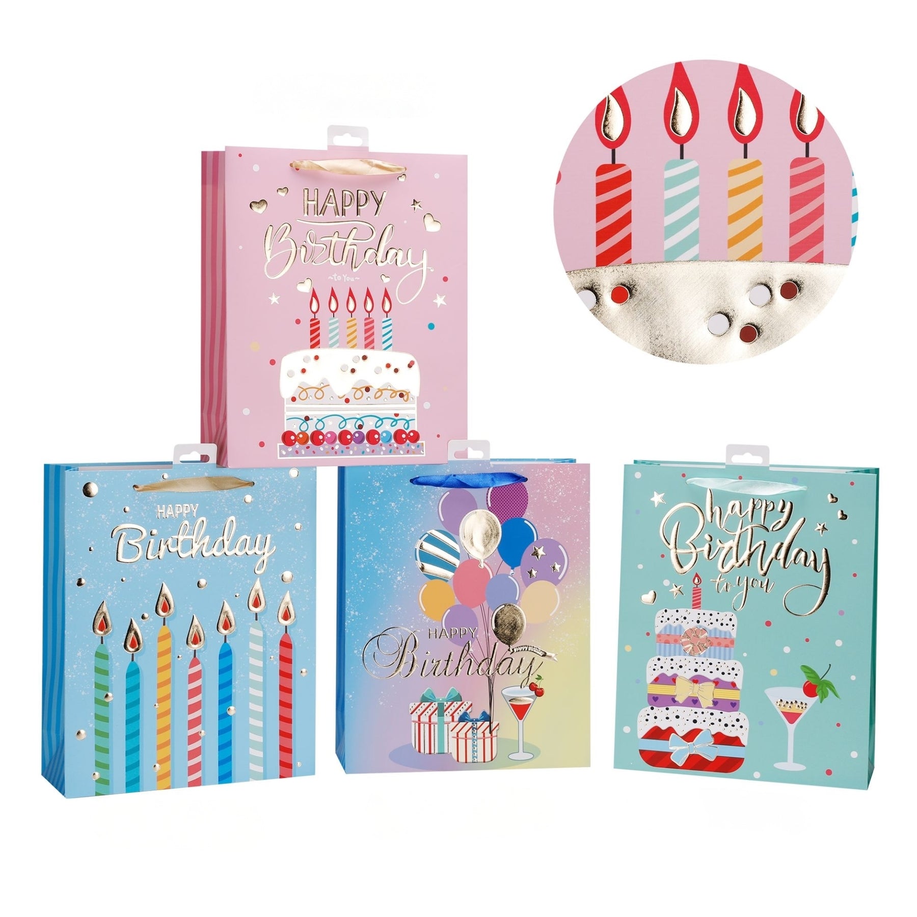 bulk 24 Medium Birthday Delight Gift Bag Assort 23cm - SuperSaverAU - view 1
