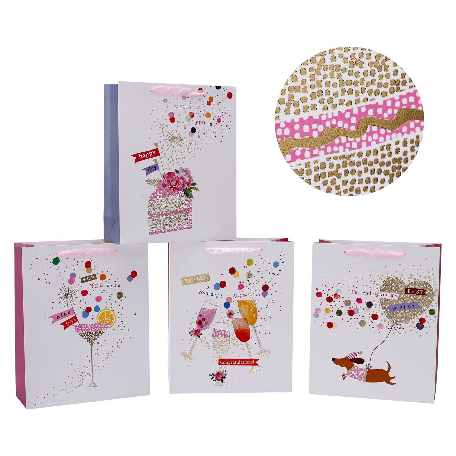 Festive Cheers Gift Bag Assort - 24 XLarge, Multi Colour, 30x42cm - SuperSaverAU - view 1