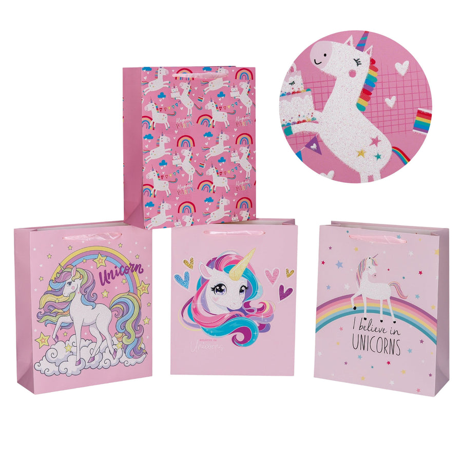 bulk 24 Medium Unicorn Dreams Gift Bag Assort 18x24cm - SuperSaverAU - view 1
