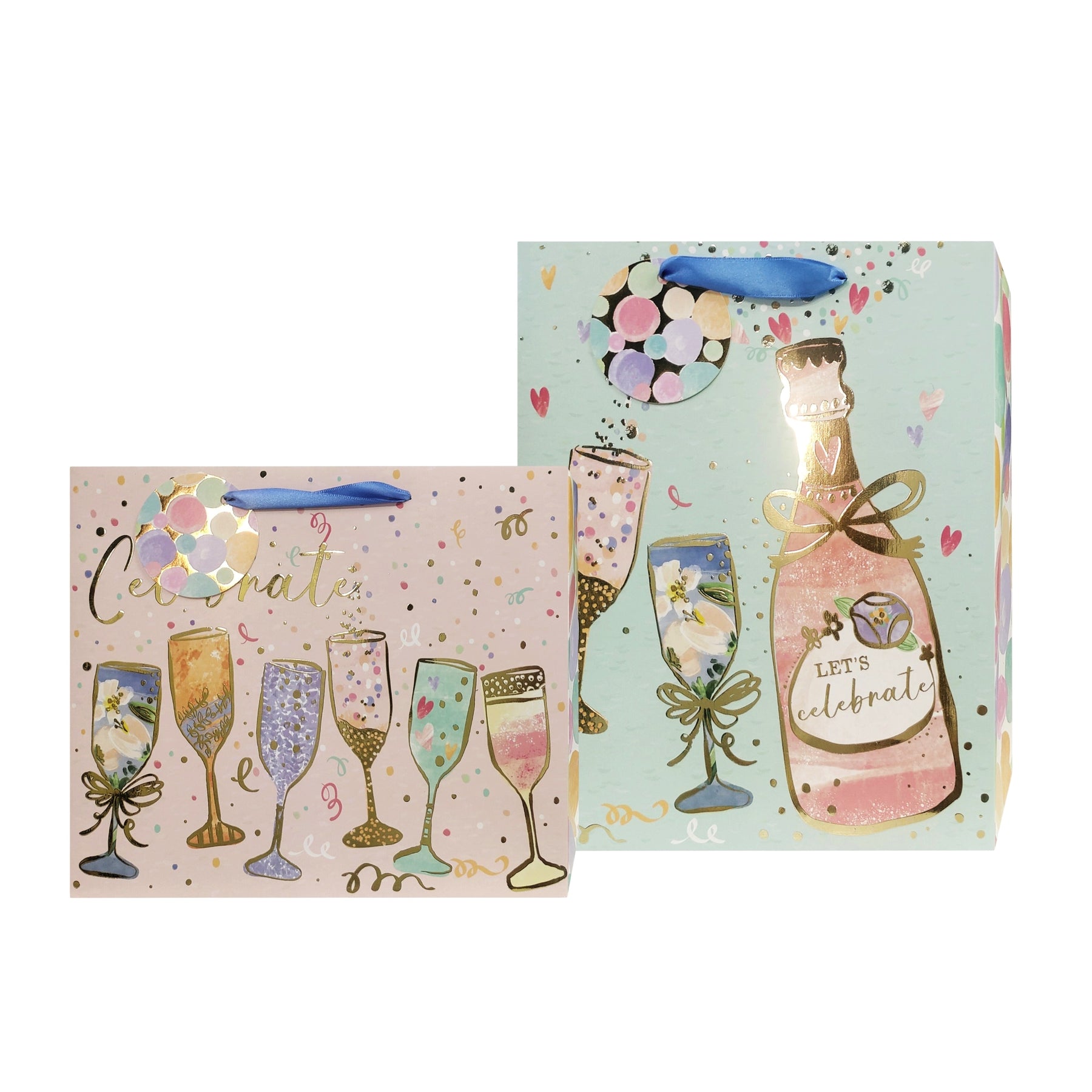 Medium Celebration Sips Gift Bag Assort - 24 Pack, 18x23cm, Multi Colour - SuperSaverAU - view 1