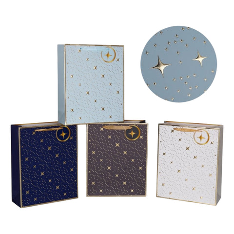 Xlarge Night Sky Gift Bag Foiled 4 Asst, 31x42cm, Multi Colour, 24 Pack - SuperSaverAU - view 1
