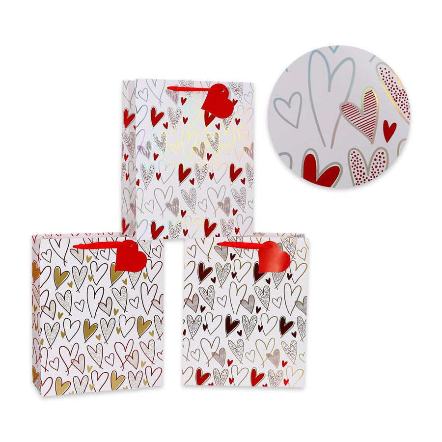 Premium Extra Large Love Heart Gift Bags – 24 Pack, 31 x 42cm