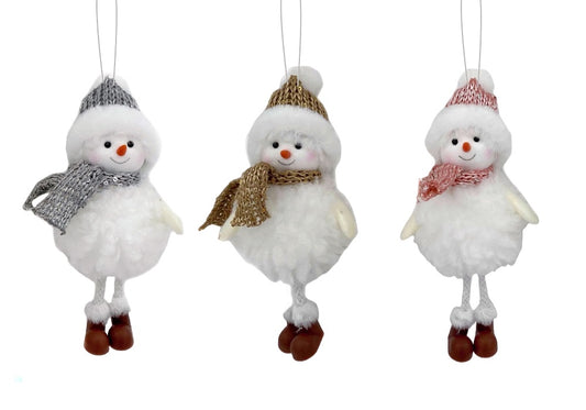 Bulk 24 Xmas Hanging Showman with Scarf Decoration - Assorted 19cm