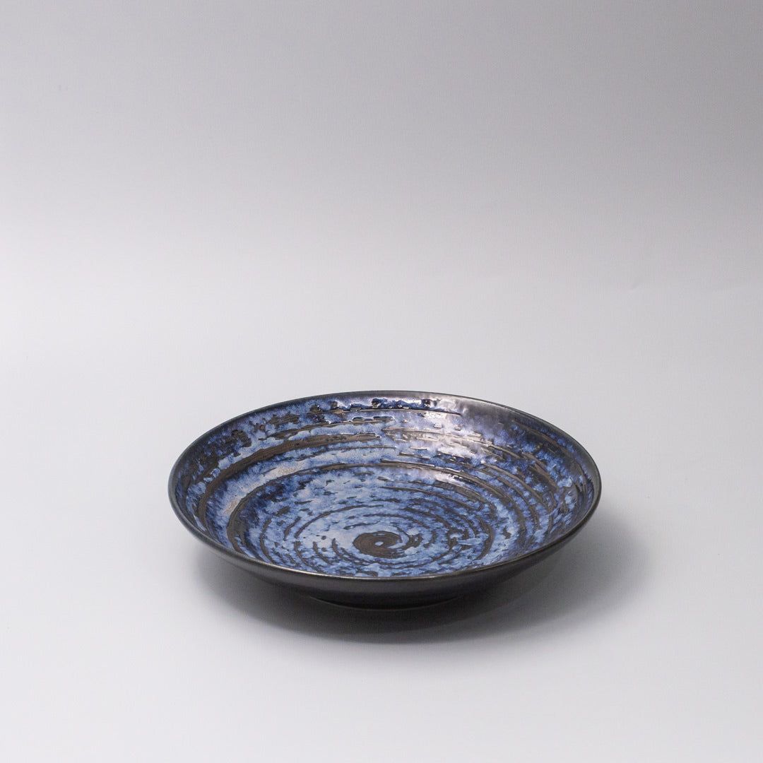 Open Flat Base 23cm Bowl Copper Swirl Glaze - SuperSaverAU - view 1