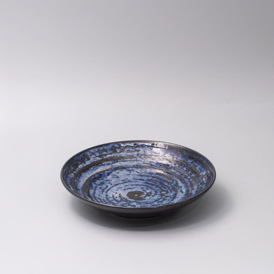 Open Flat Base 23cm Bowl Copper Swirl Glaze - SuperSaverAU - view 1