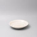 Premium Open Shallow Bowl – Ivory Spiral Glaze 23cm