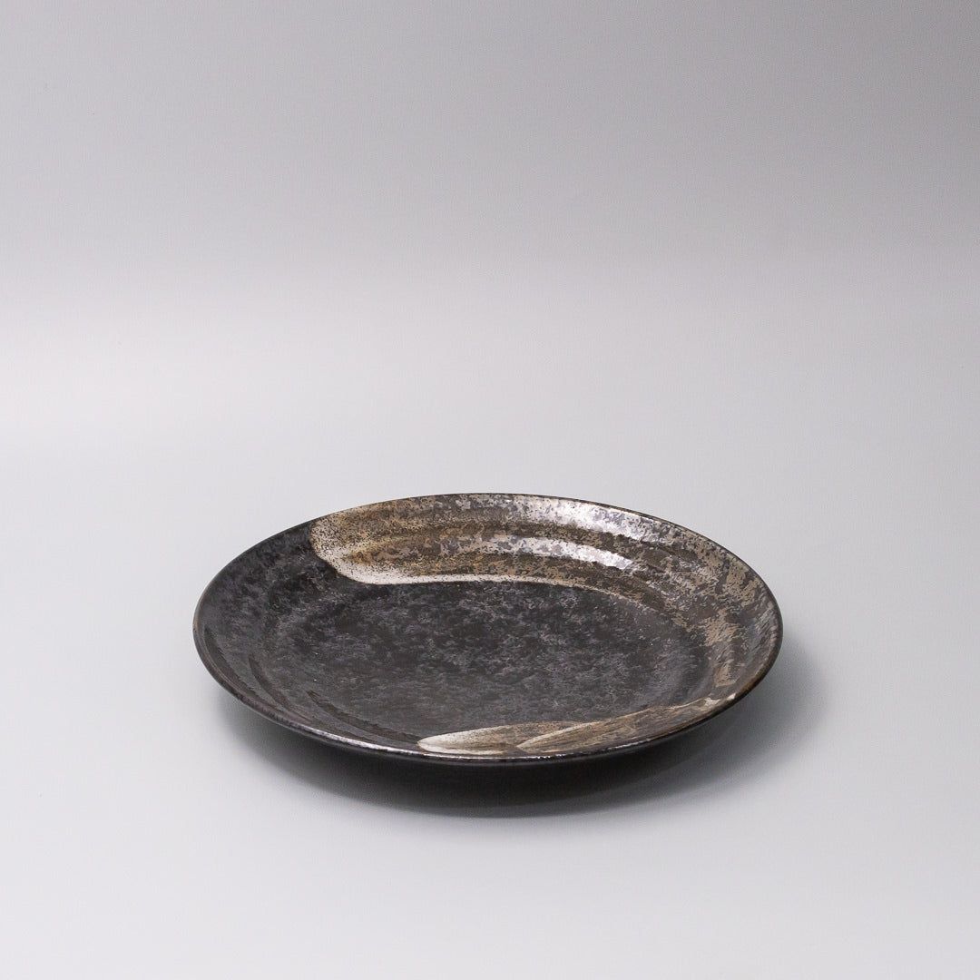 Plate Flat Based 25cm Bronze Brushstroke Glaze - SuperSaverAU - view 1