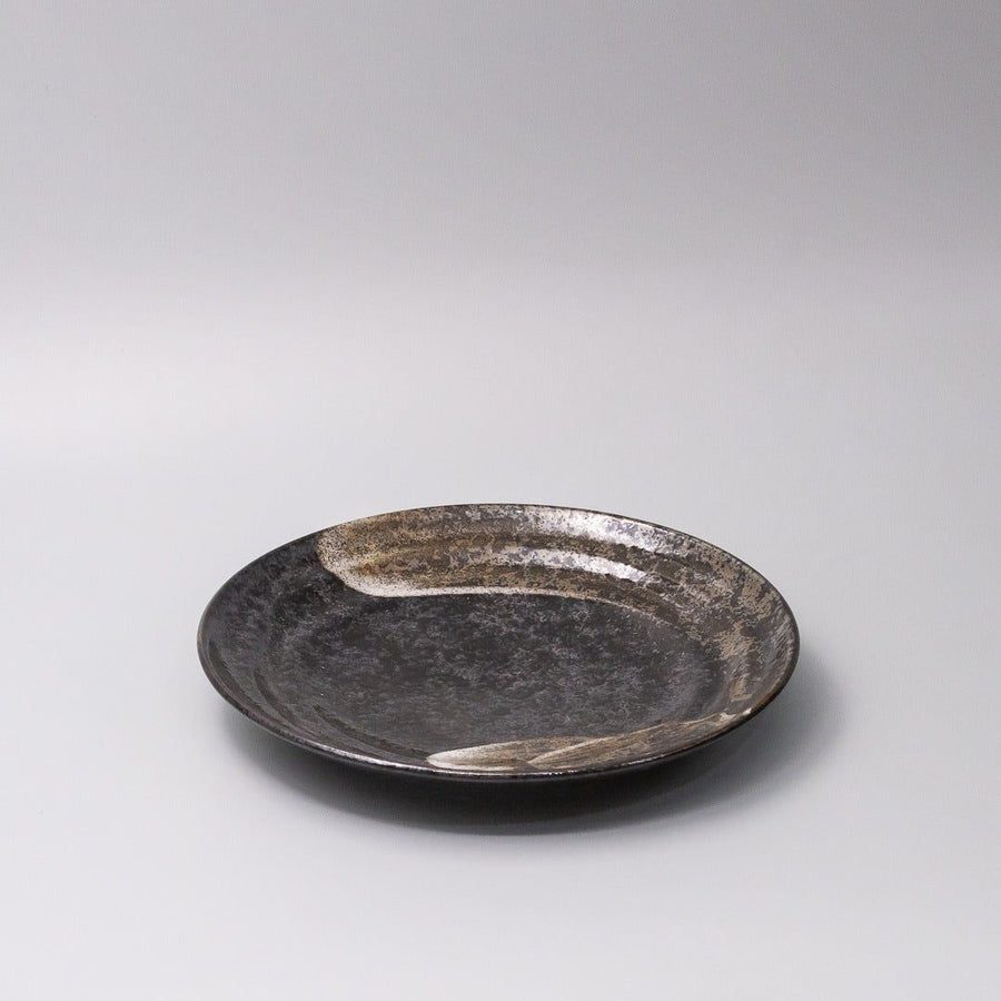 Plate Flat Based 25cm Bronze Brushstroke Glaze - SuperSaverAU - view 1