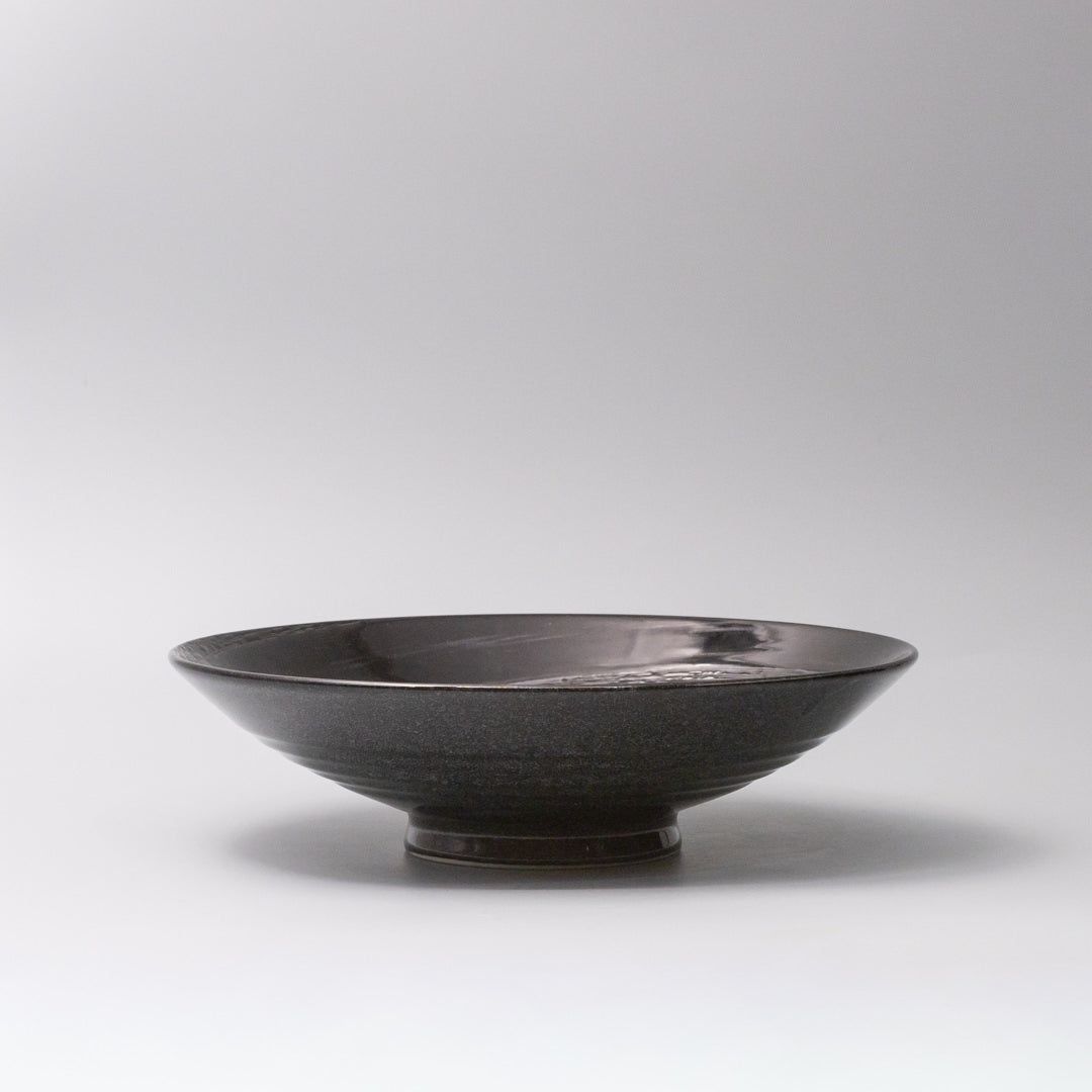 Serving Bowl 28cm Black Swirl Glaze - SuperSaverAU - view 3