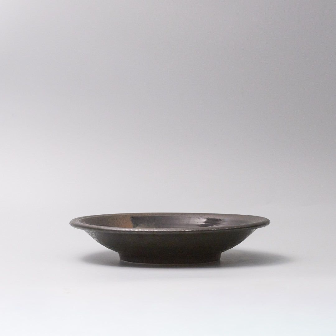 Shallow Bowl 23cm Mottled Black with Brushstroke - SuperSaverAU - view 3