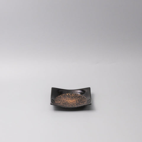 Premium Square Bronze Converging Glaze Plate – 13.5cm