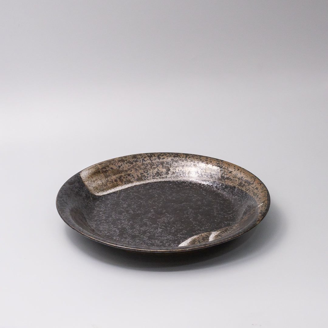 Plate 28cm Bronze Brushstroke Glaze - SuperSaverAU - view 1