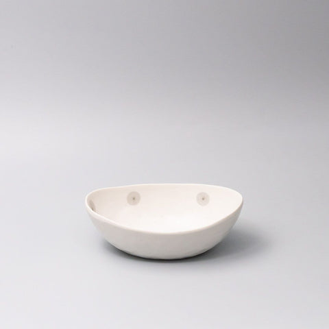 Bowl Oval 20cm White with Grey Dots Design - SuperSaverAU - view 1