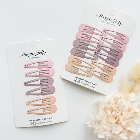 Essential Snap Hair Clips - Dusty Pink - 5cm - 6 Pieces - SuperSaverAU - view 1