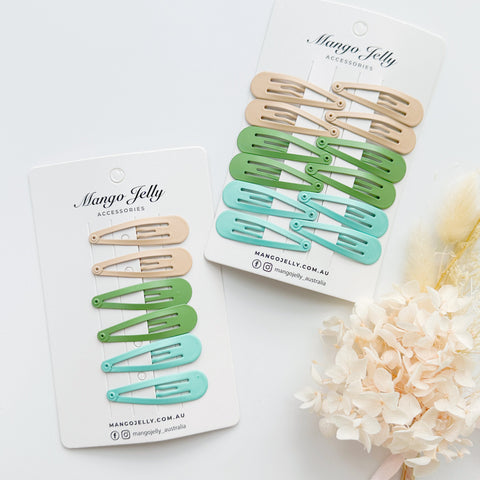Basic Solid Colour Snap Clips - Fresh - 6 Pieces - 5cm Size - SuperSaverAU - view 1