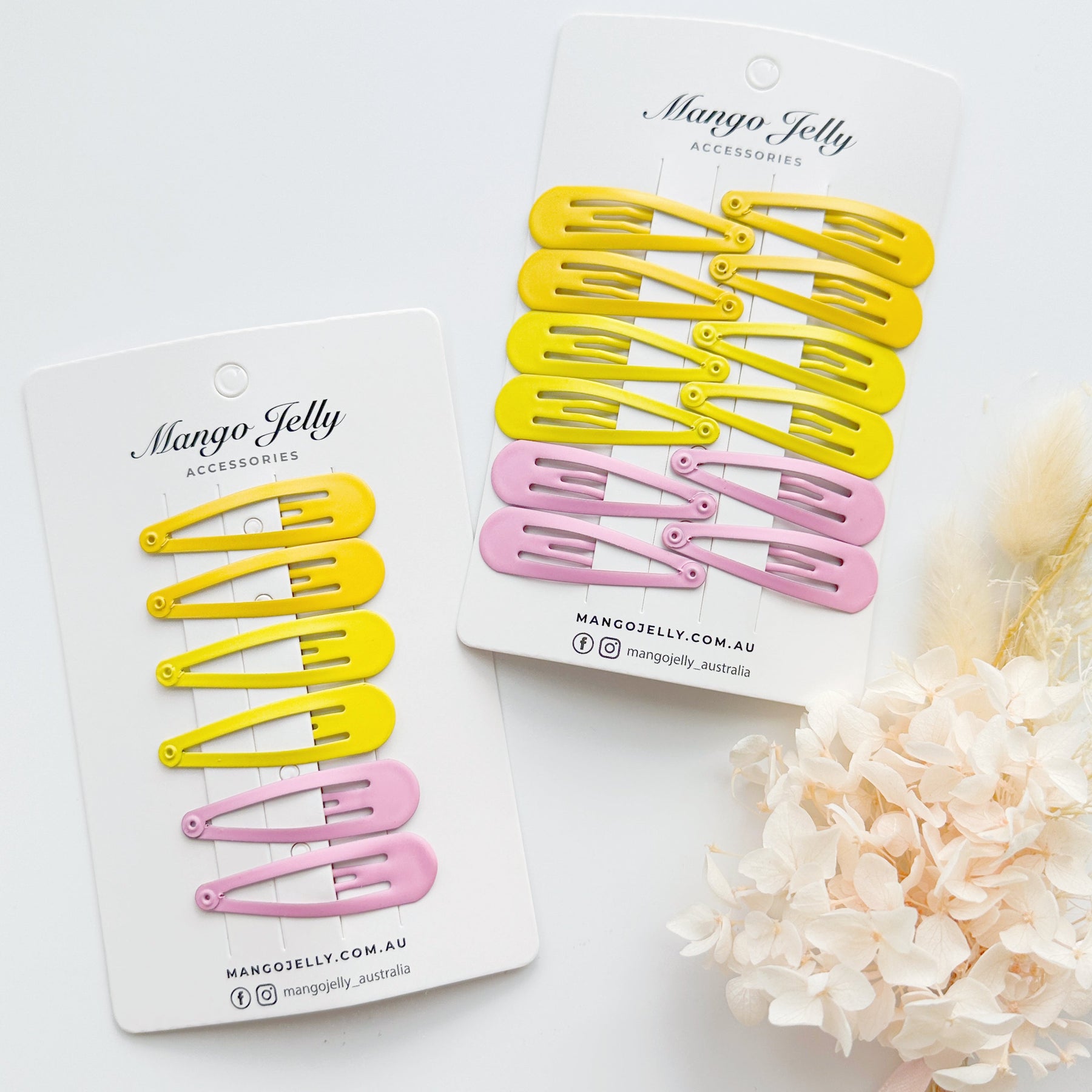 Lemon Snap Clips - Basic Solid Colour - 12 Pieces, 5cm - SuperSaverAU - view 1