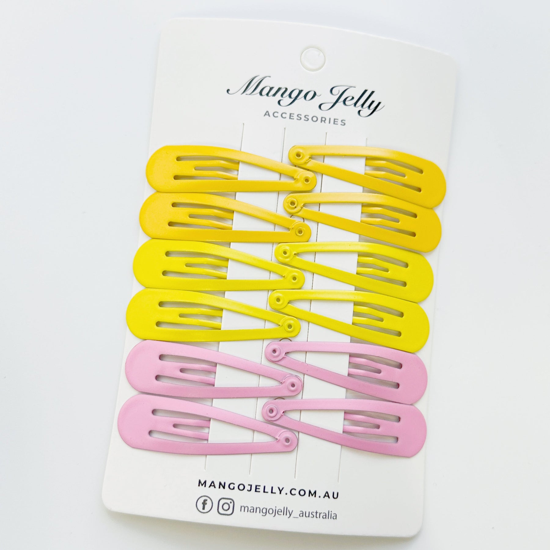 Lemon Basic Solid Colour Snap Clips - 6 Pieces, 5cm - SuperSaverAU - view 2