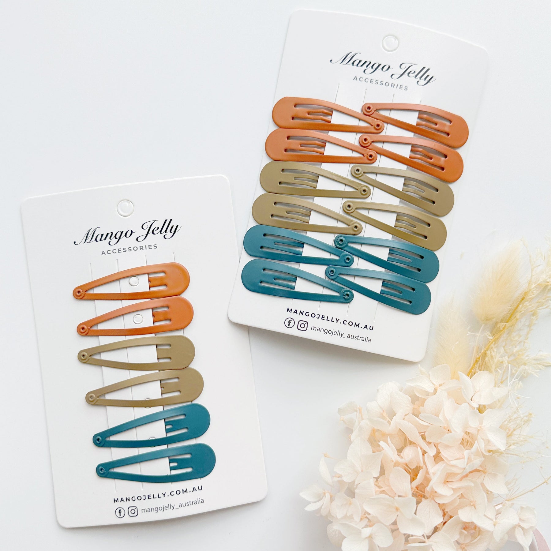 Basic Solid Colour Snap Clips - Natural - 6 Pieces - 5cm Size - SuperSaverAU - view 1