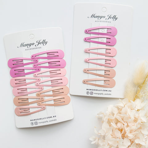Basic Pink Snap Hair Clips - 12 Pieces, 5cm Solid Colour Clips - SuperSaverAU - view 1
