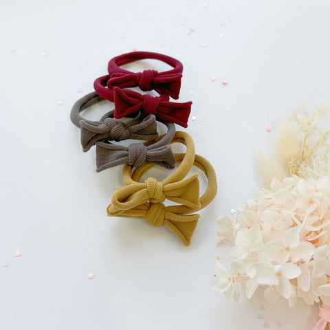 MANGO JELLY Metal Free Soft Hair Ties - Handcrafted Bow - 4cm - Grey - 1 Pair - SuperSaverAU - view 1