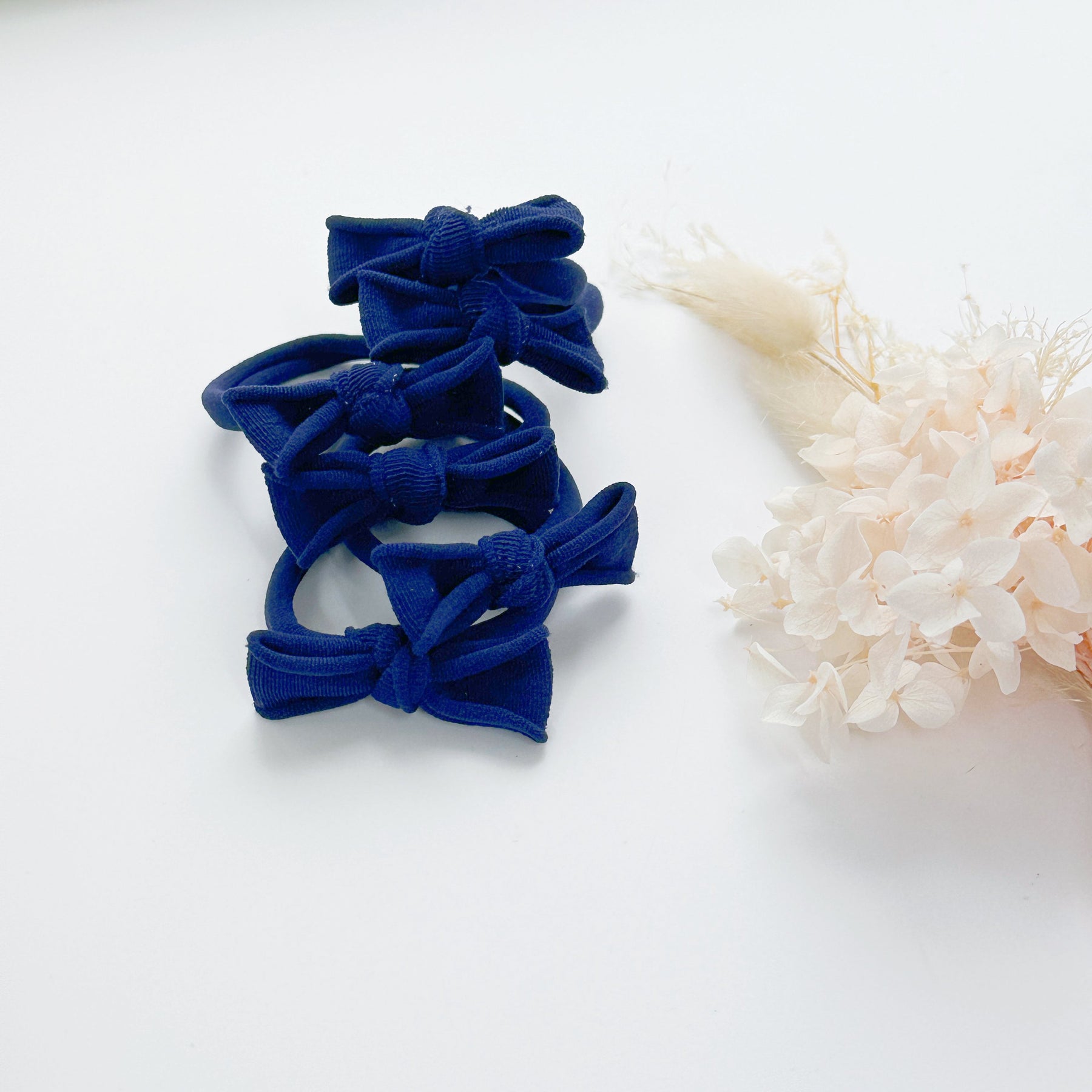MANGO JELLY Handmade Soft Hair Ties - Navy - 4cm - 3 Pairs Pack - SuperSaverAU - view 11