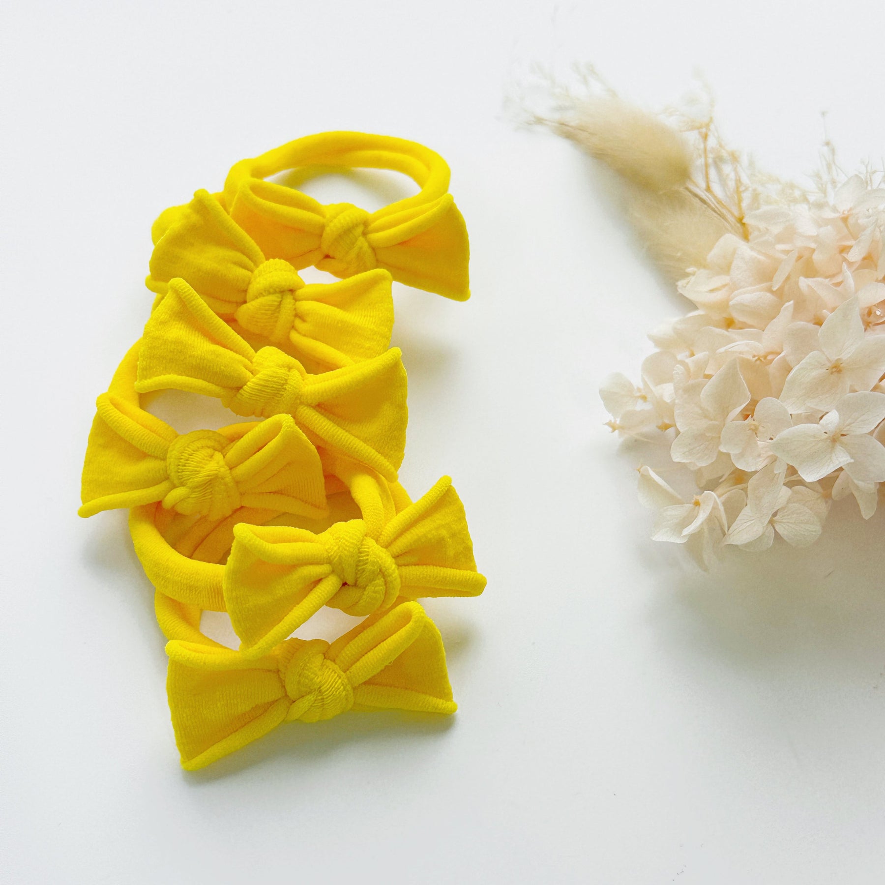 MANGO JELLY Handmade Soft Hair Ties - Yellow - 4cm - 3 Pairs Pack - SuperSaverAU - view 9