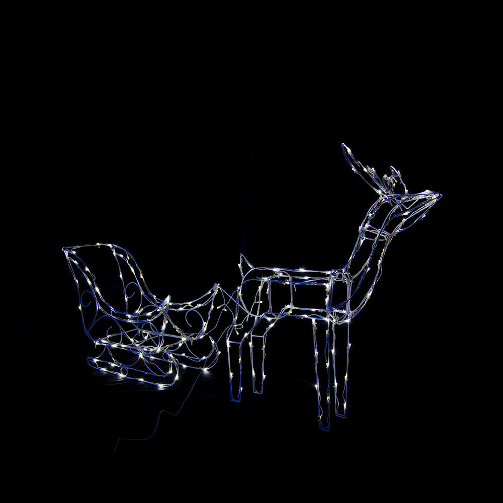 Solar LED Sleigh with Reindeer - 80 cm - SuperSaverAU - view 1