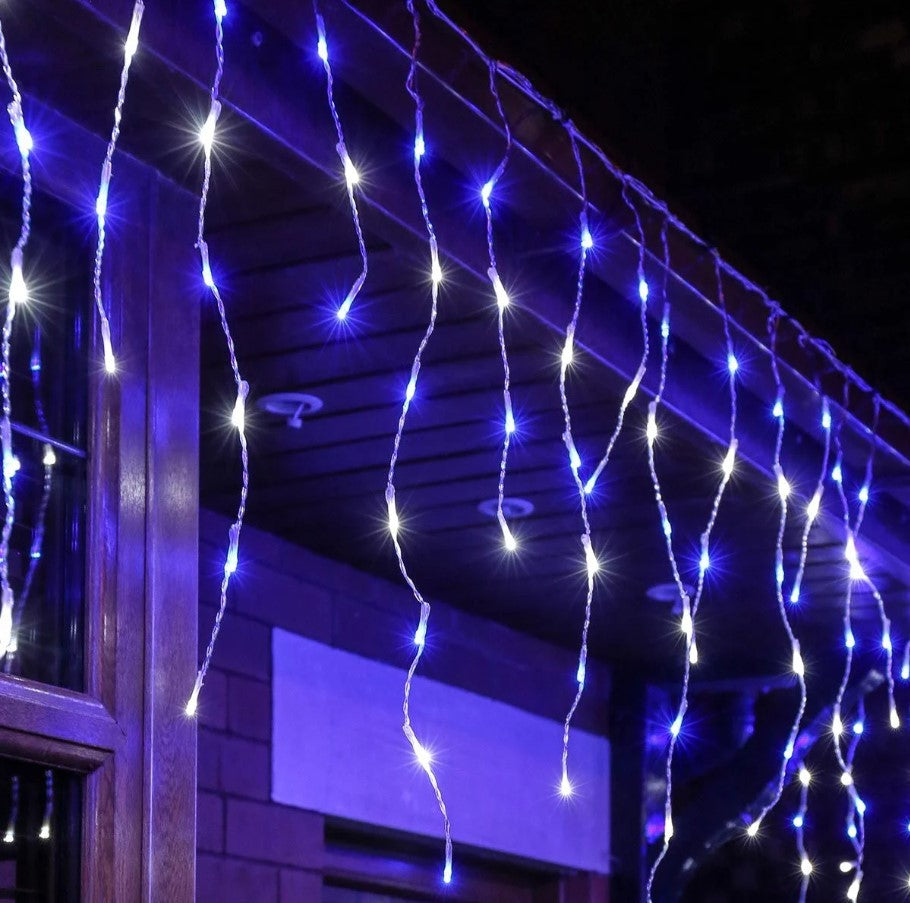 500 LED Icicle Lights – available in 4 Colors - Cool White - SuperSaverAU - view 1
