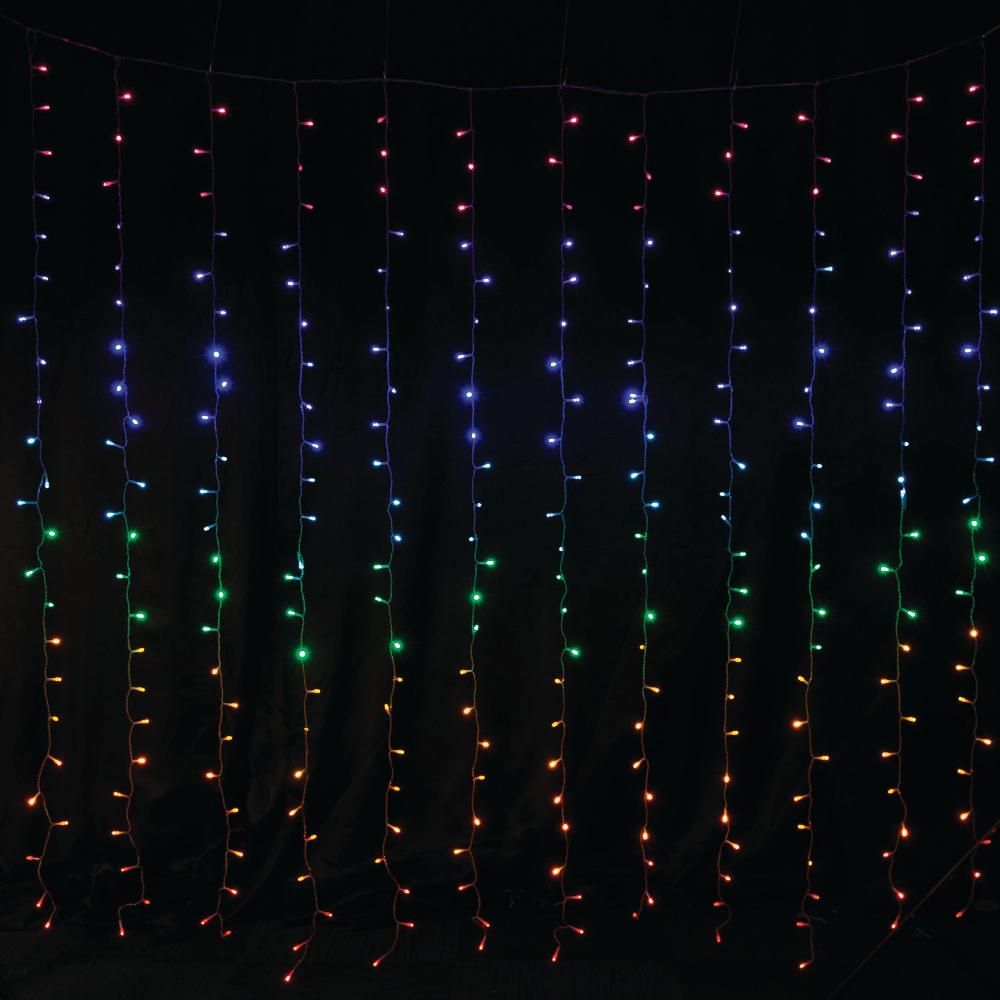 LED Curtain Lights Rainbow Color available in 2 sizes - 1.8 meter - SuperSaverAU - view 1