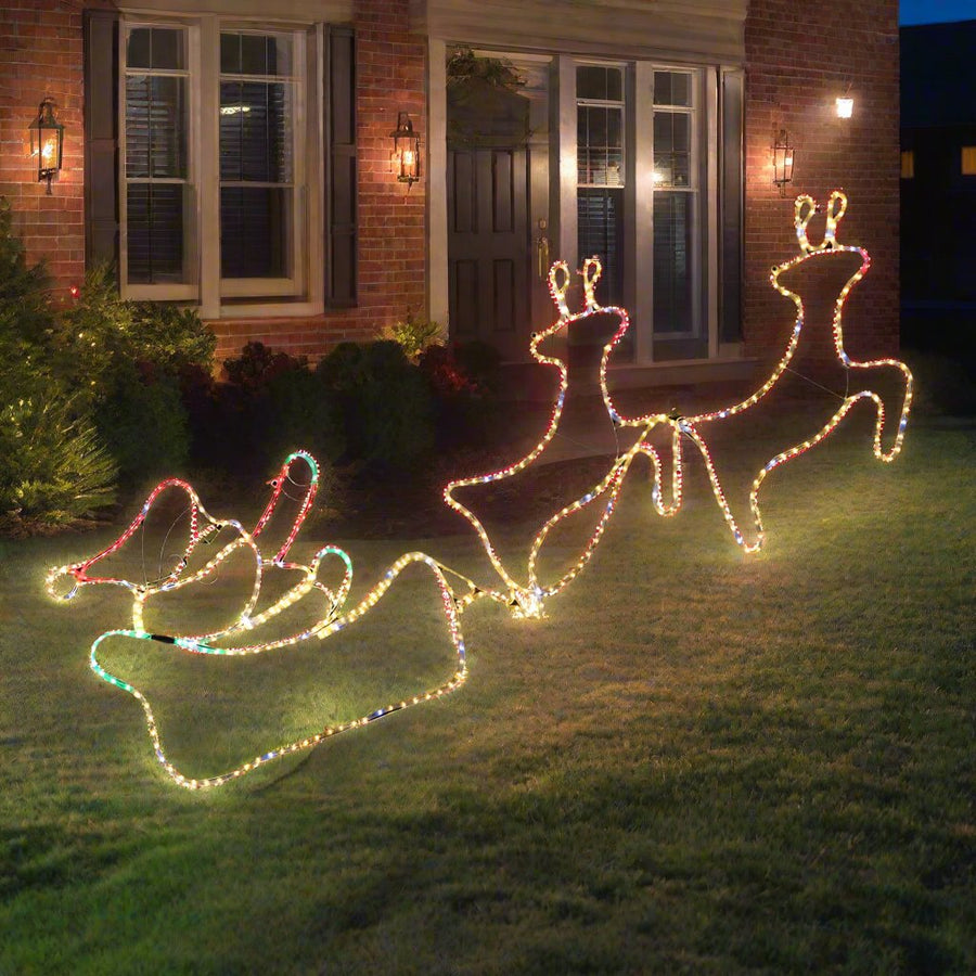 LED Ropelight Double Reindeer Sleigh Twinkle Lights - SuperSaverAU - view 1