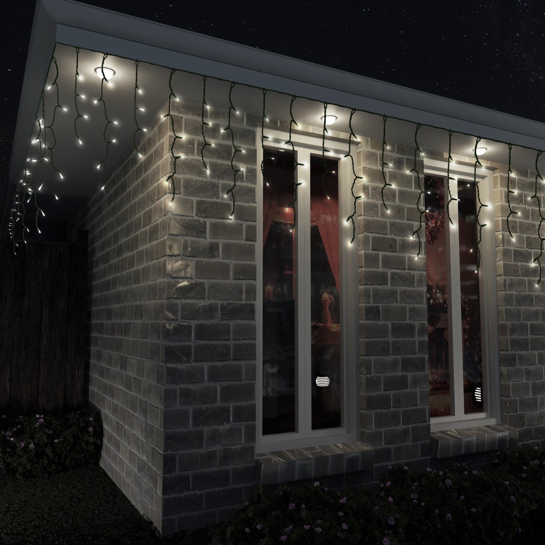 Solar 400 LED Icicle Lights available in 3 Colors - Warm White - SuperSaverAU - view 1