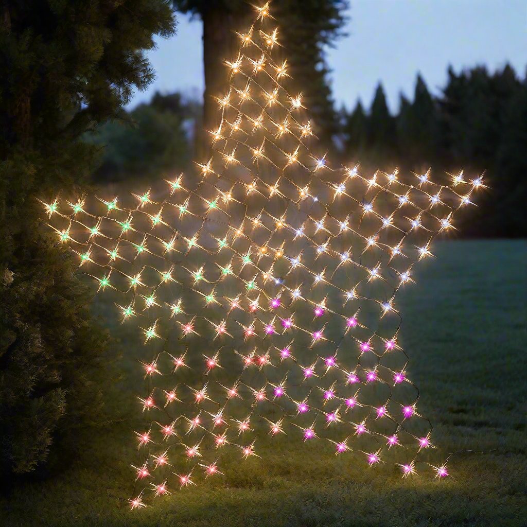 Solar 150 LED Star Net – Rainbow Color 150cm - SuperSaverAU - view 2