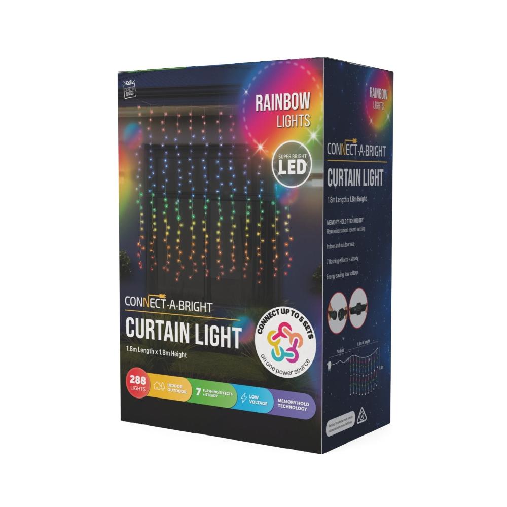 LED Curtain Lights Rainbow Color available in 2 sizes - 3.6 meter - SuperSaverAU - view 4