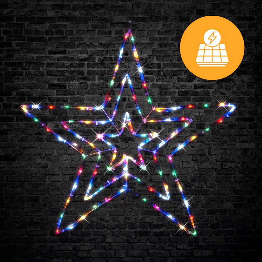 Solar LED Tubelight 3D Star Flash Multi - SuperSaverAU - view 1
