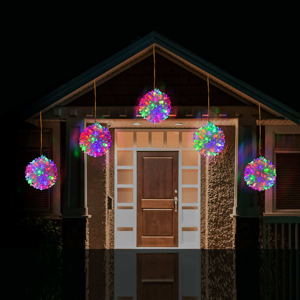 LED Twinkle Petal Balls 10cm 5-Pack Cool-Warm White or Multicolor - Multicolor - SuperSaverAU - view 3