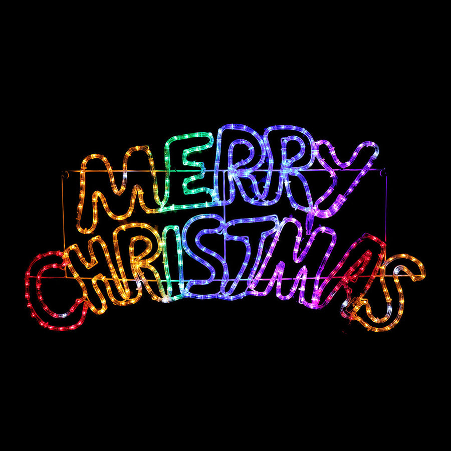 LED Merry Christmas Ropelight Rainbow 100cm - SuperSaverAU - view 1
